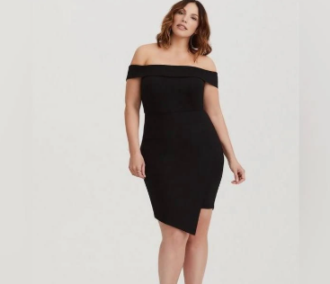 Torrid Black Off-the-Shoulder Bodycon Dress – Size 18